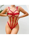 Seraviax Fantezi Lastik Body Harness Kırmızı