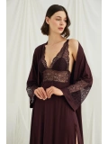Seraviax Göğüs ve Sırt Dekolteli Dantelli Sabahlık Takımı