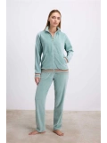 Seraviax Kadife Dokulu Uzun Kollu Sweatshirt ve Pantolon Takımı