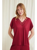 Seraviax Kısa Kollu Dantelli V Yaka Şort Pijama Takımı
