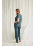 Seraviax Kısa Kollu V Yakalı Dantelli Pijama Takımı