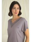 Seraviax Kısa Kollu V Yakalı Dantelli Pijama Takımı