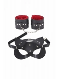 Seraviax Maske Ve Kelepçe Deri Harness Fantezi Set