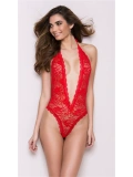 Seraviax Sırt Ve Göğüs Dekolteli Kırmızı Babydoll