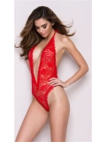 Seraviax Sırt Ve Göğüs Dekolteli Kırmızı Babydoll