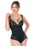 Seraviax Siyah MI Emay 2947 Dantelli Agraflı Body Korse