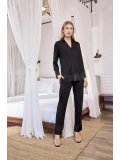 Seraviax Uzun Kollu Önü Düğmeli Gömlek Yaka Pijama Takımı