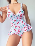 Seraviax Vişne Desenli Fantezi Body