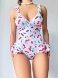 Seraviax Vişne Desenli Fantezi Body