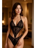 Siyah Dantel Detaylı Babydoll