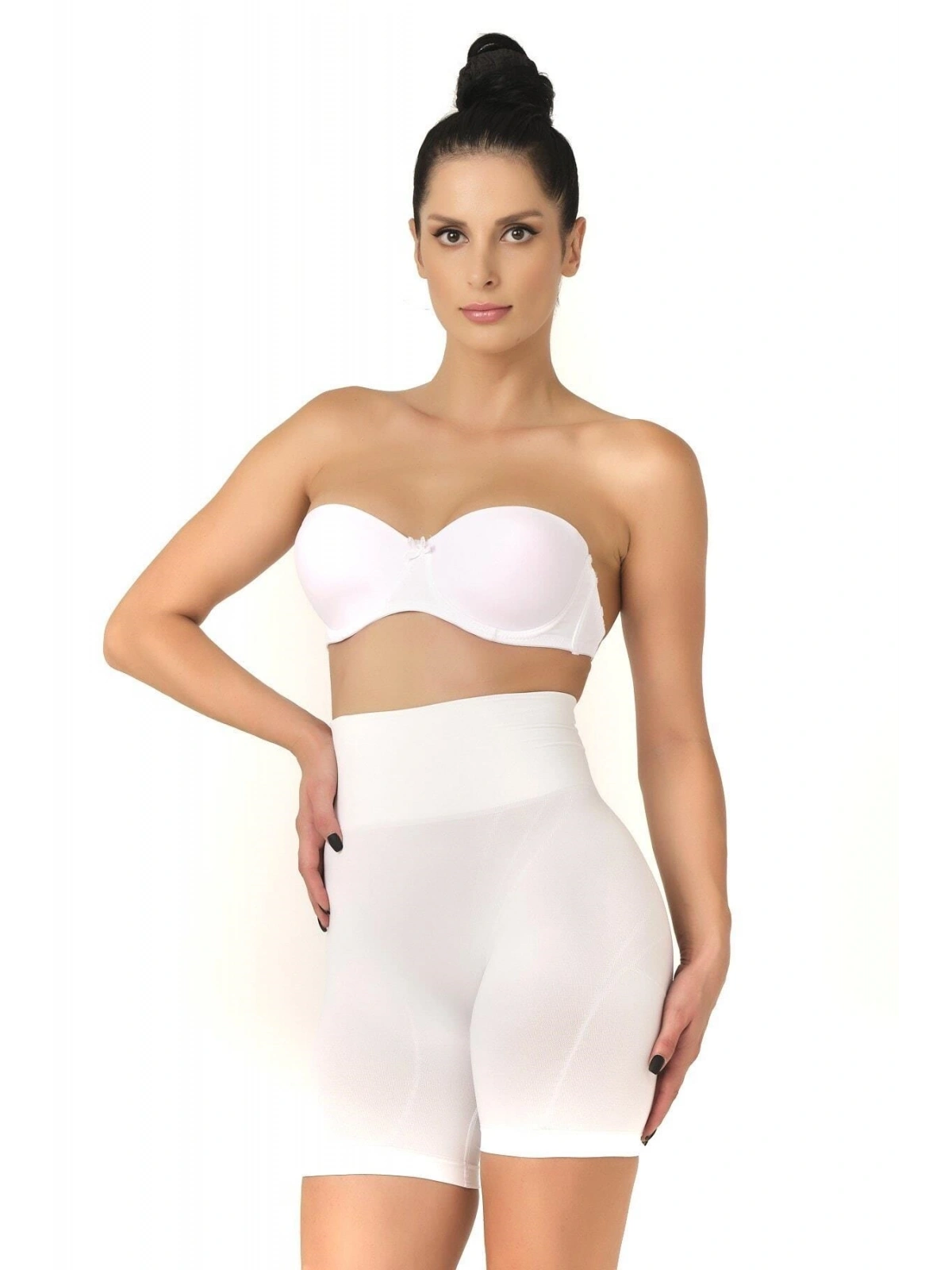 Beyaz Düşük Bel Double Pantalon Korse