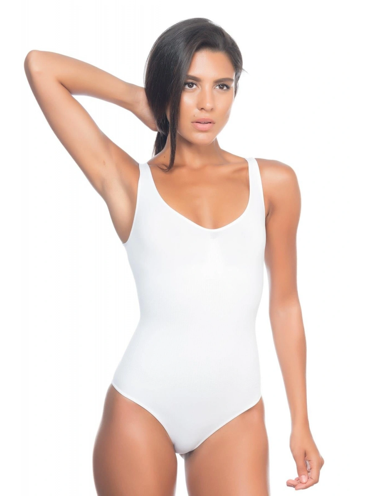 Beyaz Kalın Askılı Body Korse