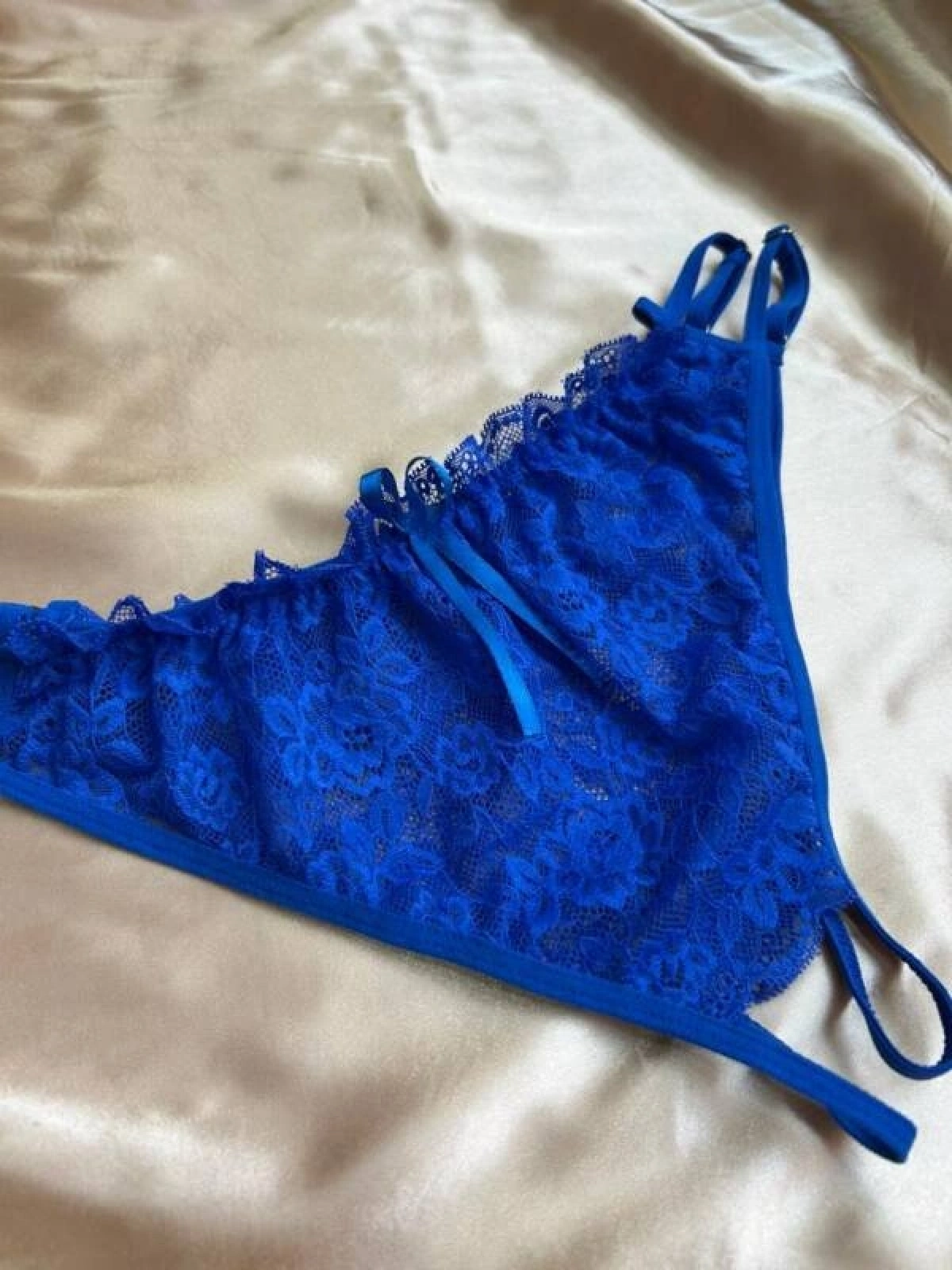 Kadın Mavi Dantel Detaylı Zarif Bralet (1Adet)