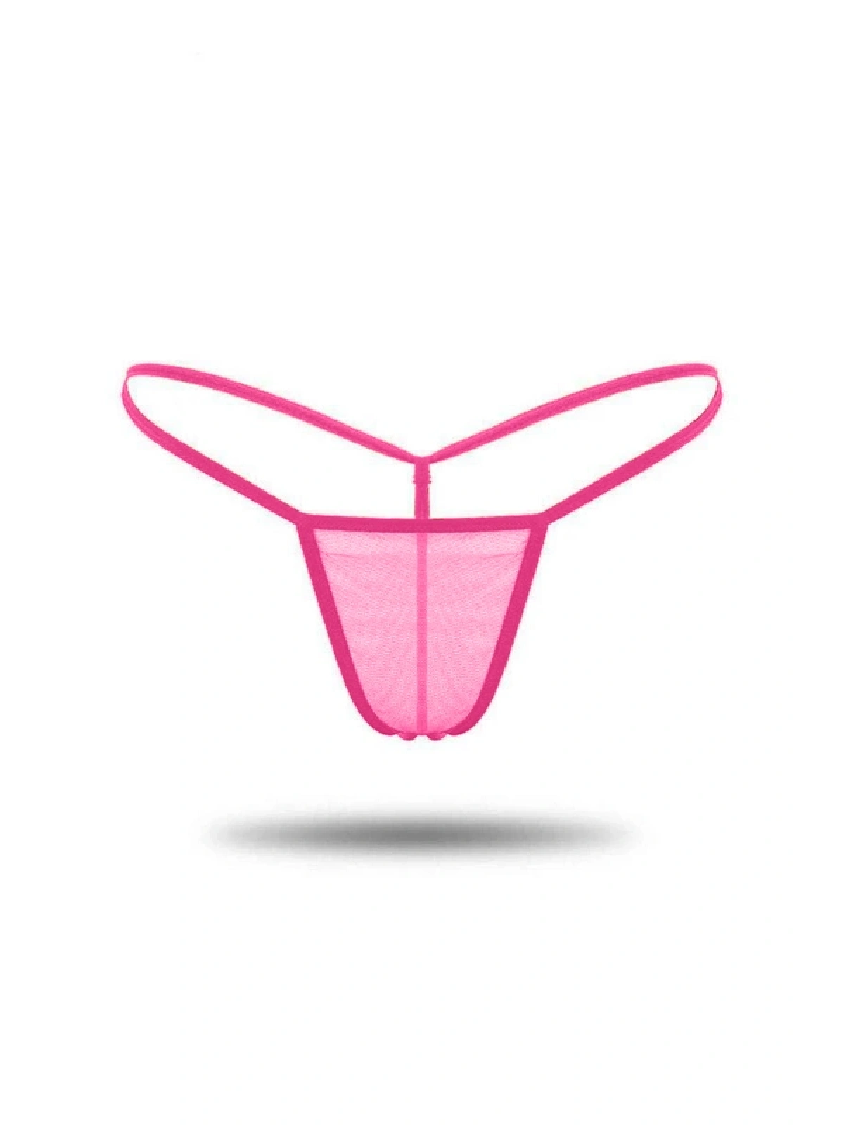 Kadın Pembe Tül Detaylı Tanga Külot