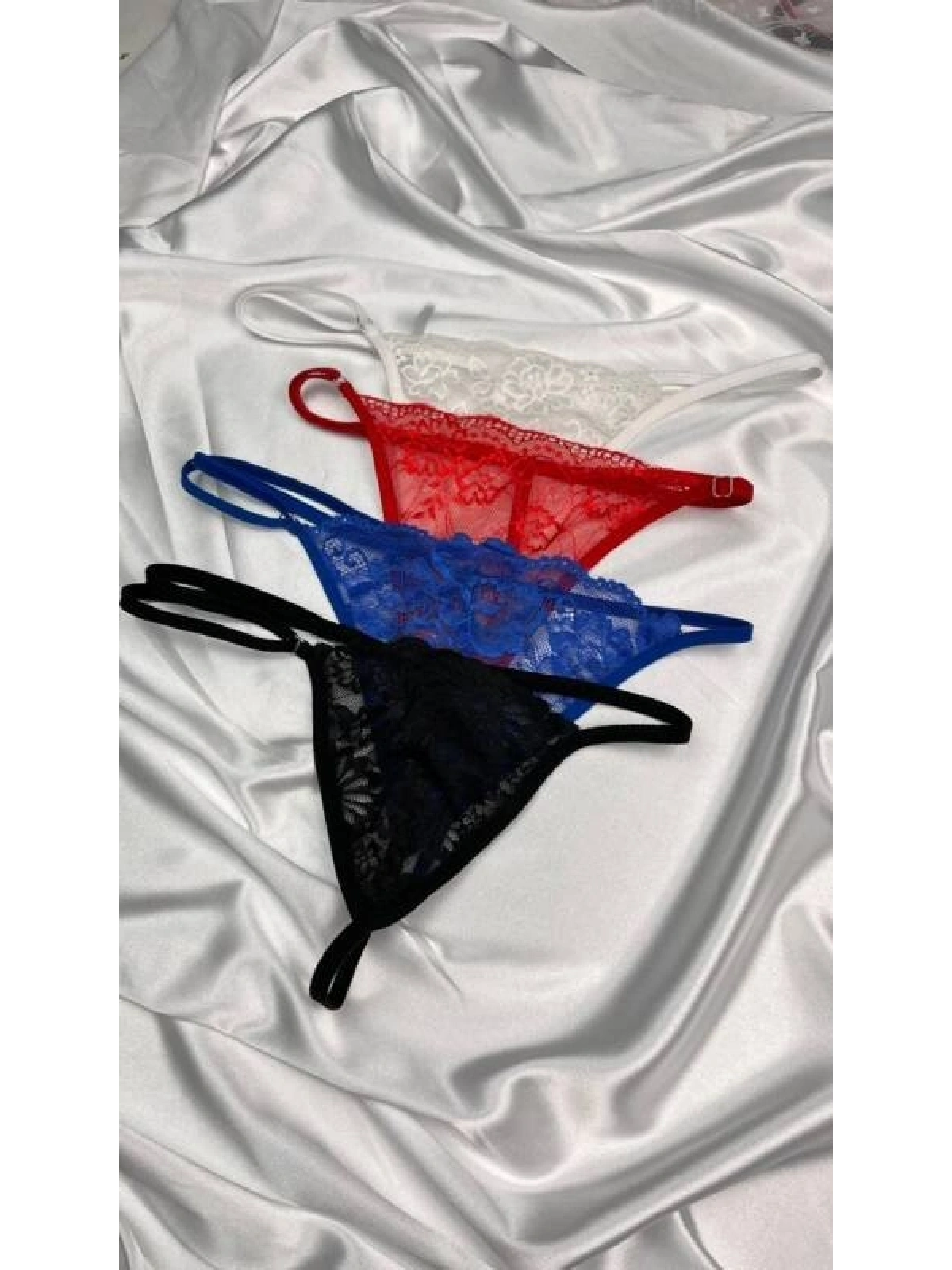 Kadın Siyah Transparan Dantel Tanga Külot