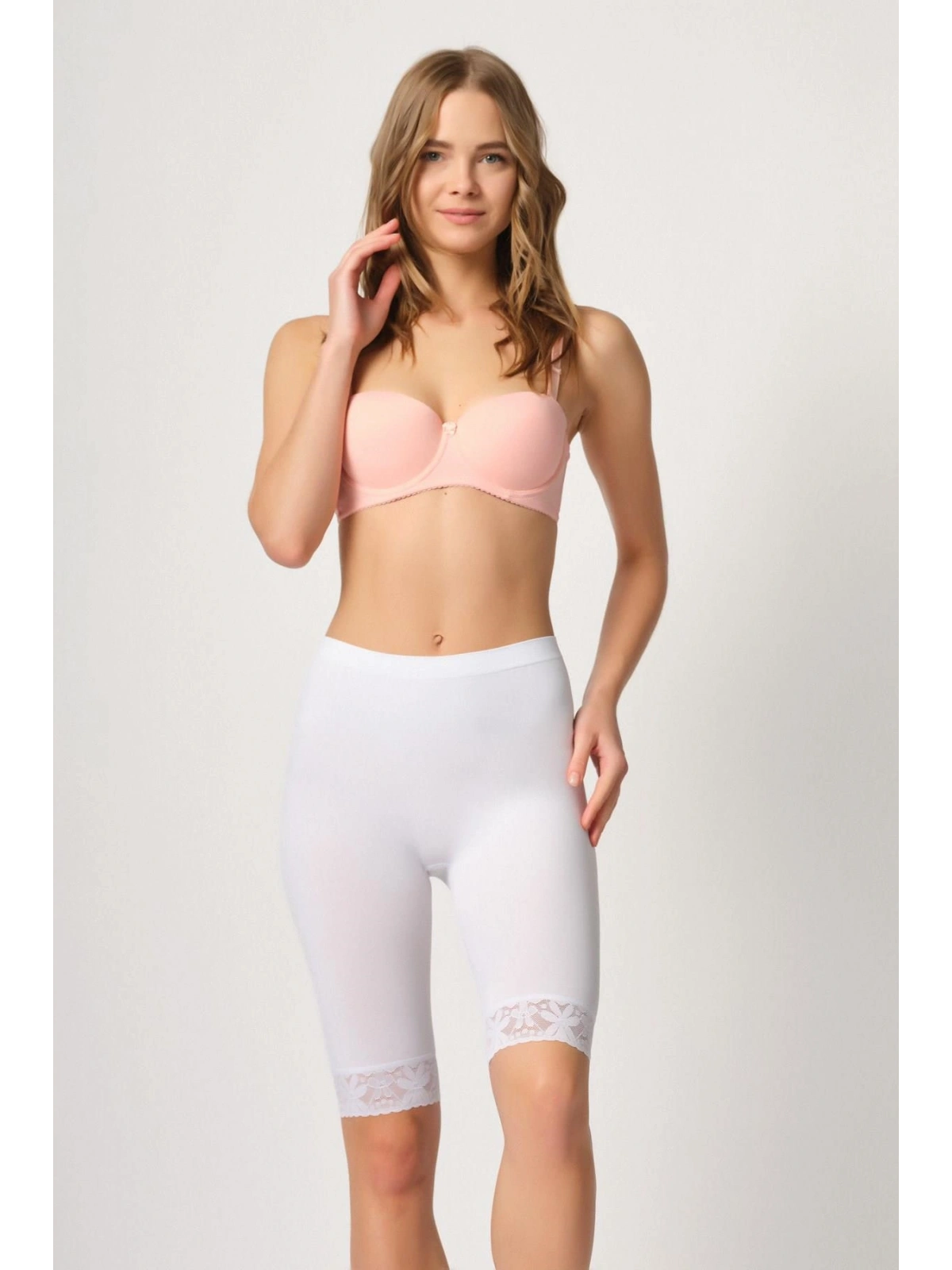 Seraviax Beyaz MI Emay 3004 Soft Uzun Paça Dantel Boxer