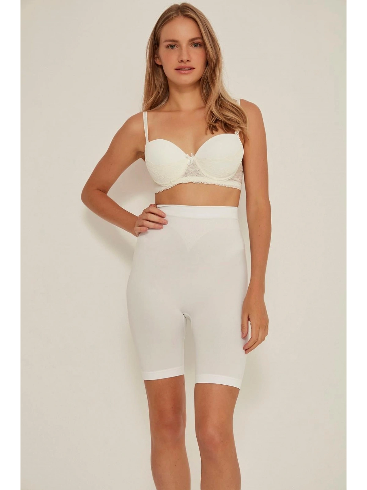 Seraviax Beyaz MI Emay 3005 Soft Uzun Paçalı Boxer Korse