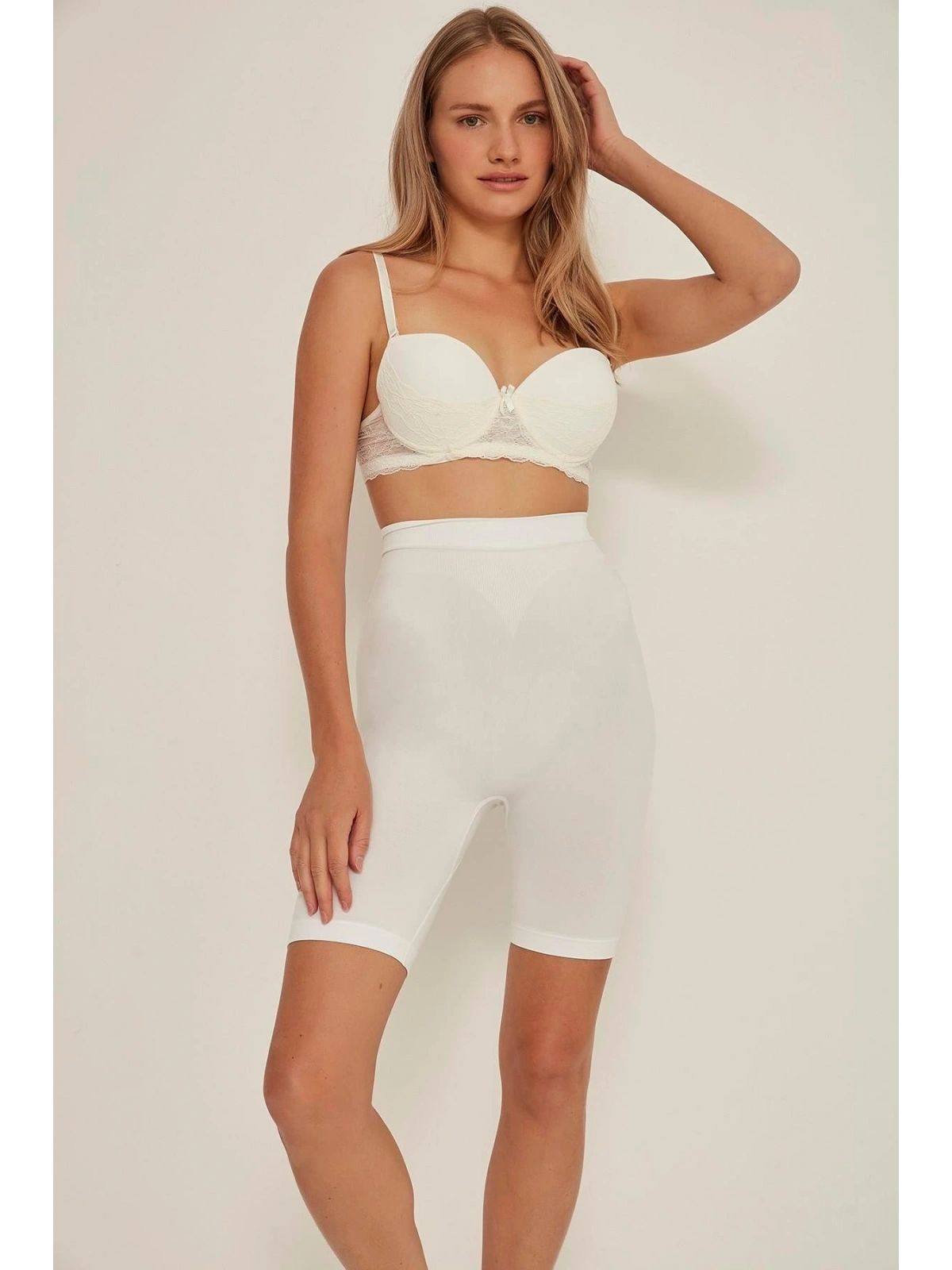 Seraviax Beyaz MI Emay 3005 Soft Uzun Paçalı Boxer Korse