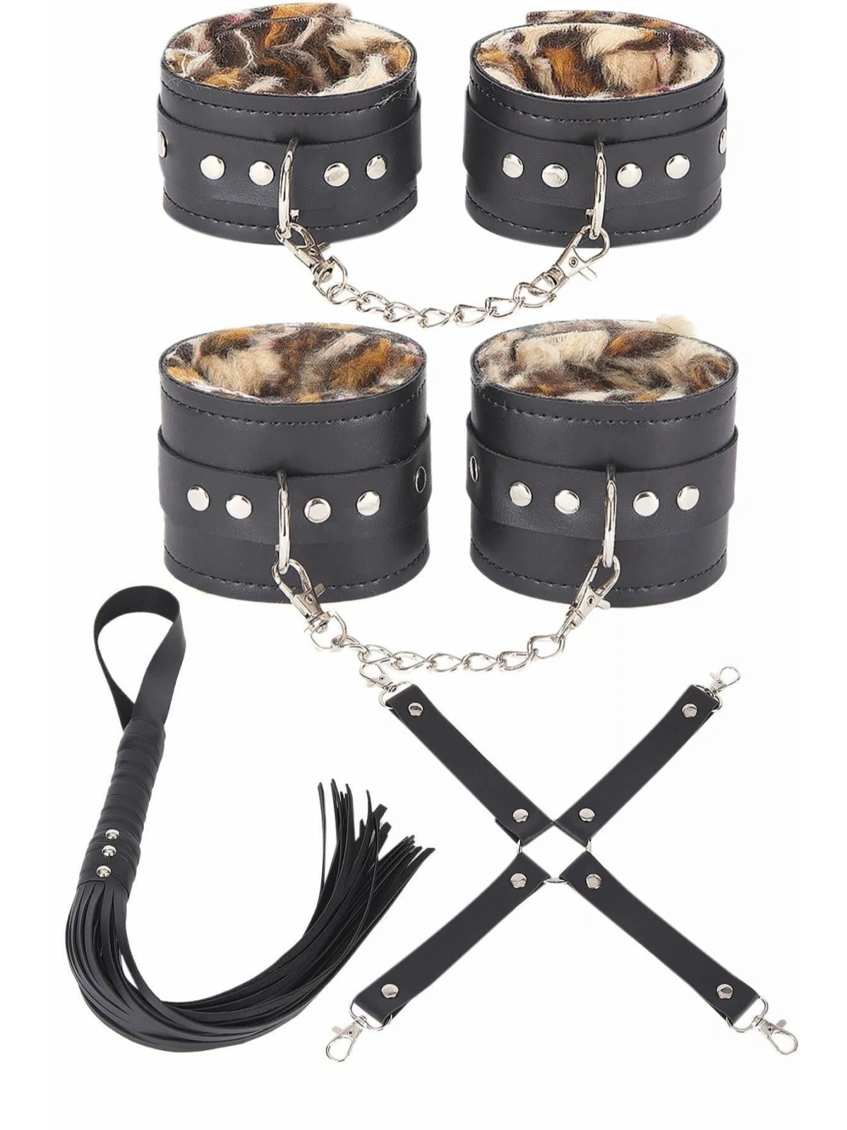 Seraviax Deri Leoparlı 4lü Harness Set