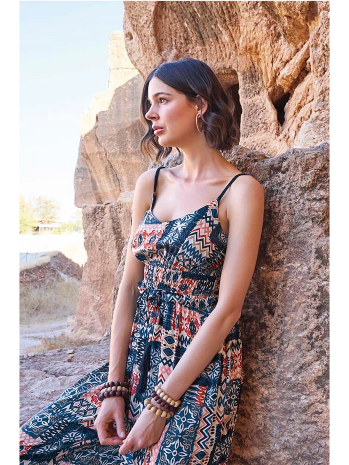 Seraviax Etnik Desenli Tulum