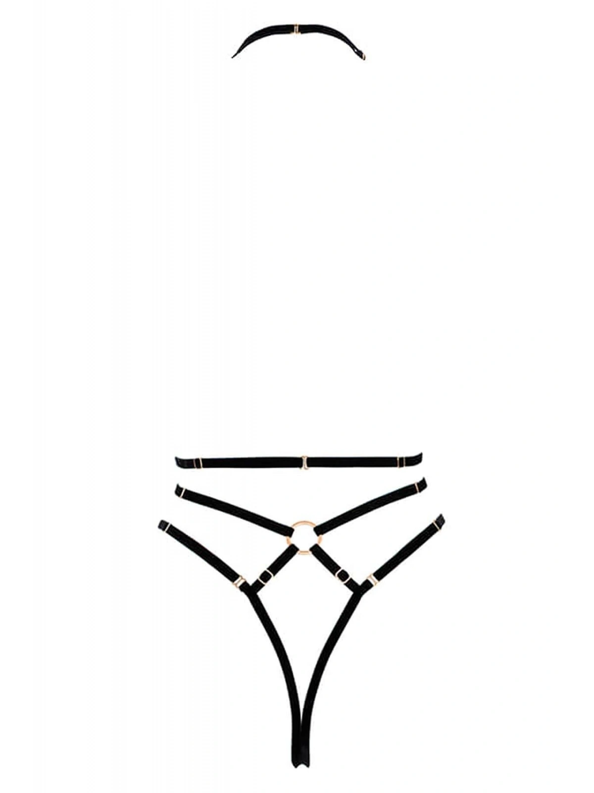 Seraviax Göğüs Detaylı Fantezi Siyah Harness