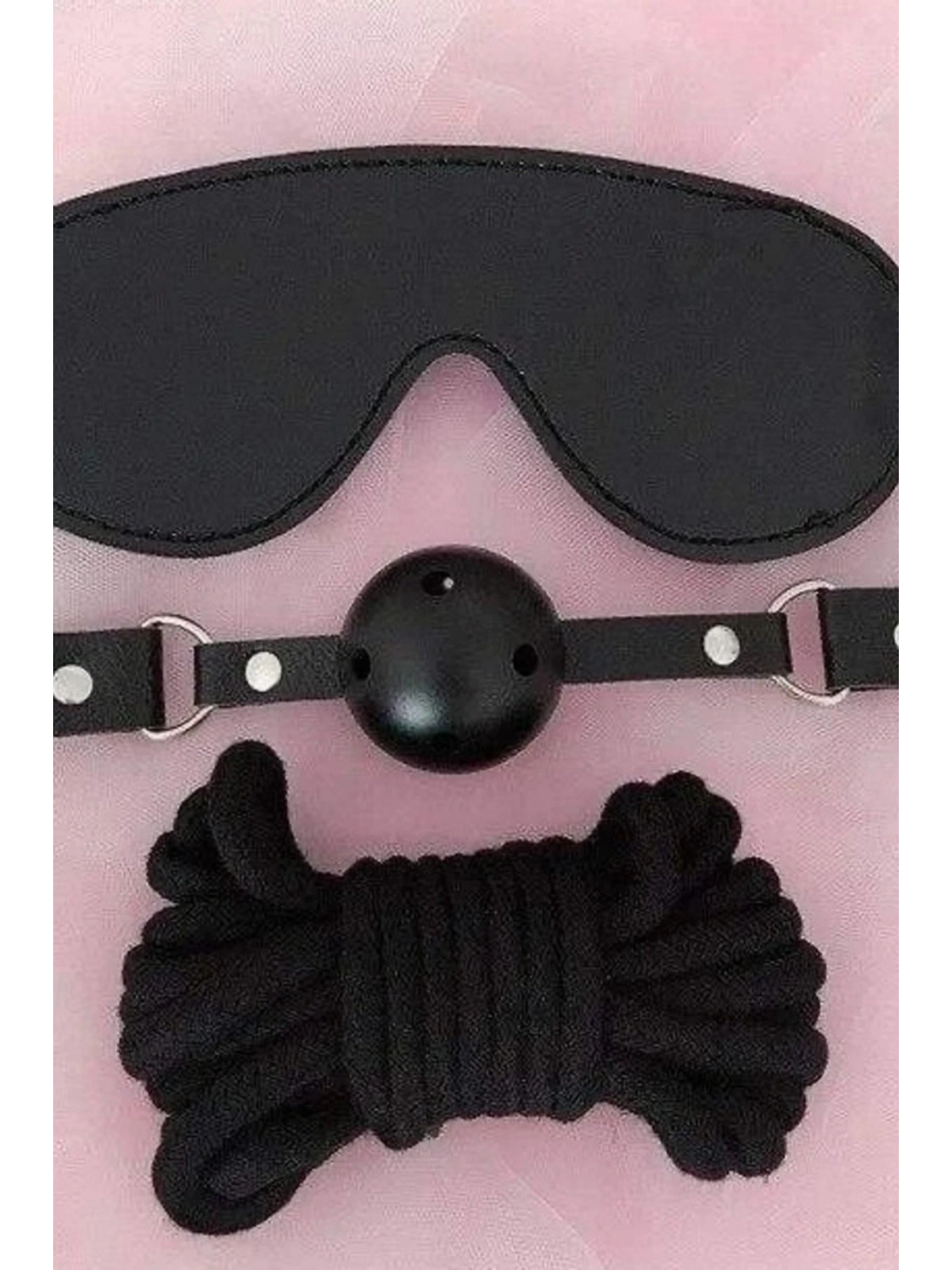 Seraviax Gözlük Ağız Topu İp Üçlü Deri Harness Set