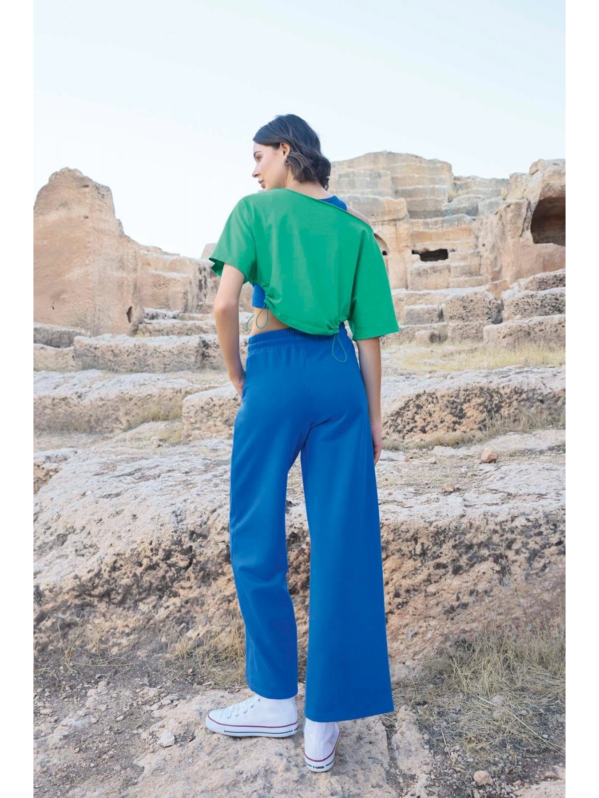 Seraviax Kısa Kollu Never Give Up 3lü Crop Eşofman Takımı