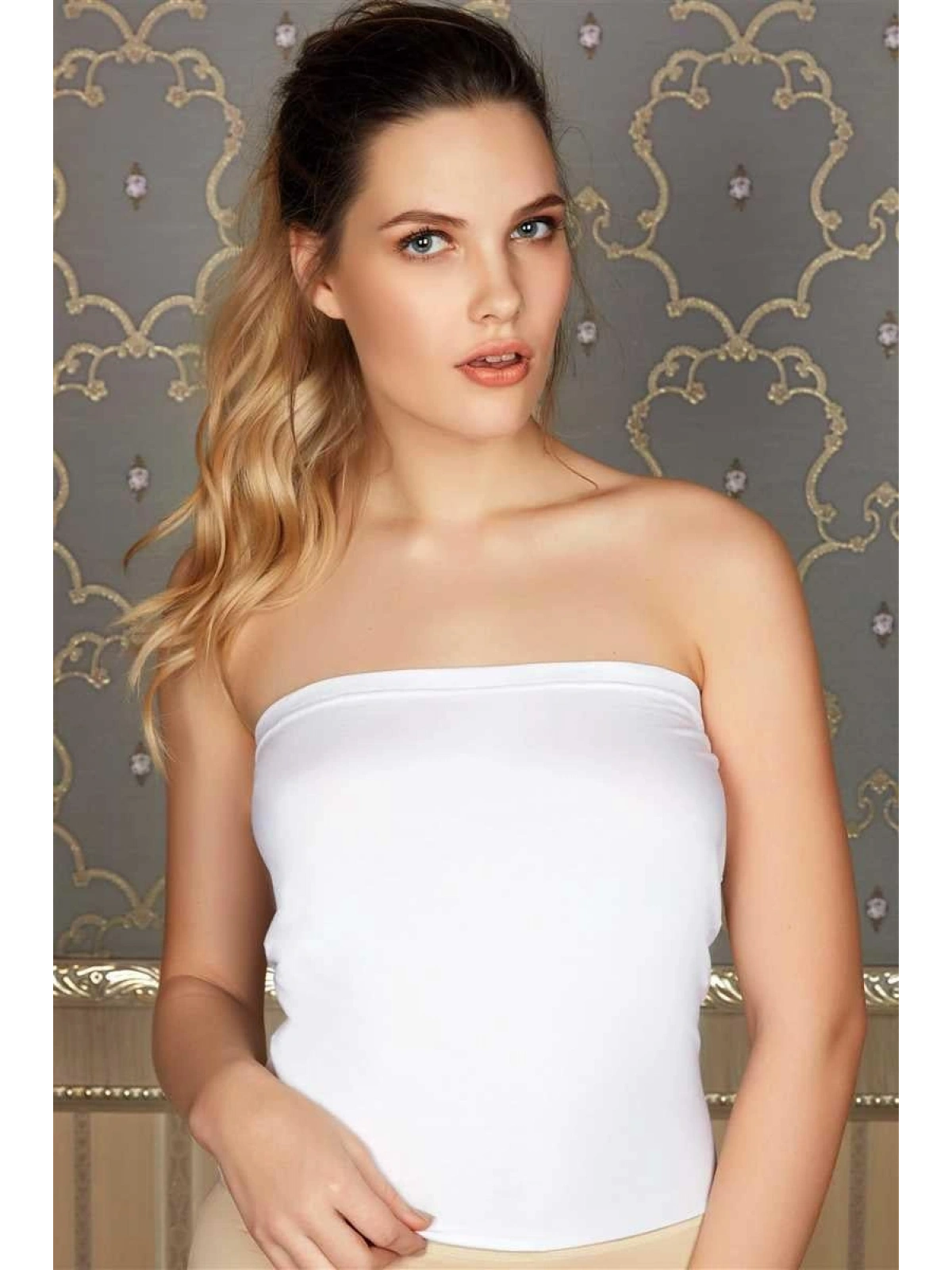 Seraviax Pamuklu Askısız Straplez T-Shirt