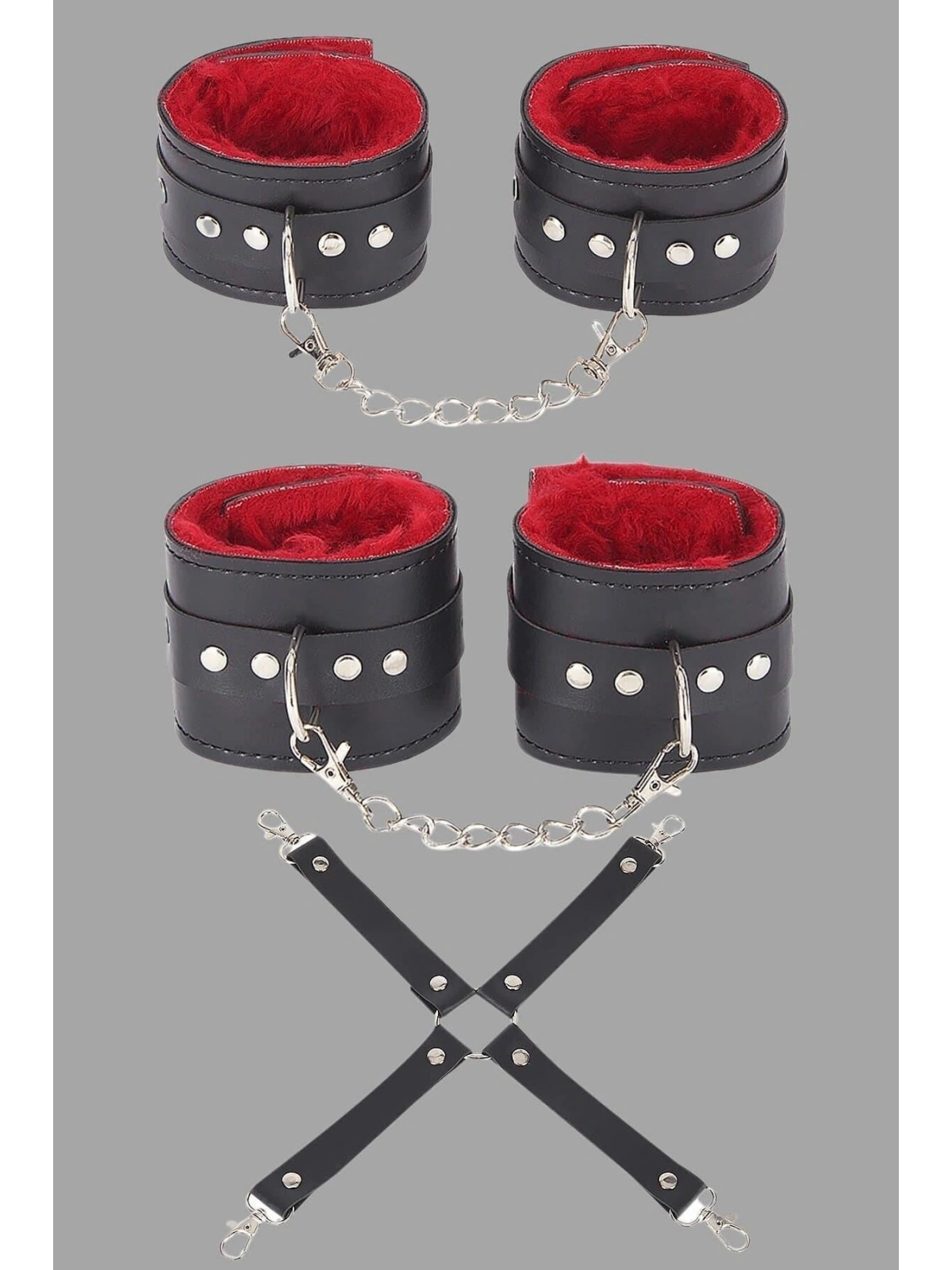 Seraviax Siyah Kırmızı Harness Fantezi Aksesuar Set