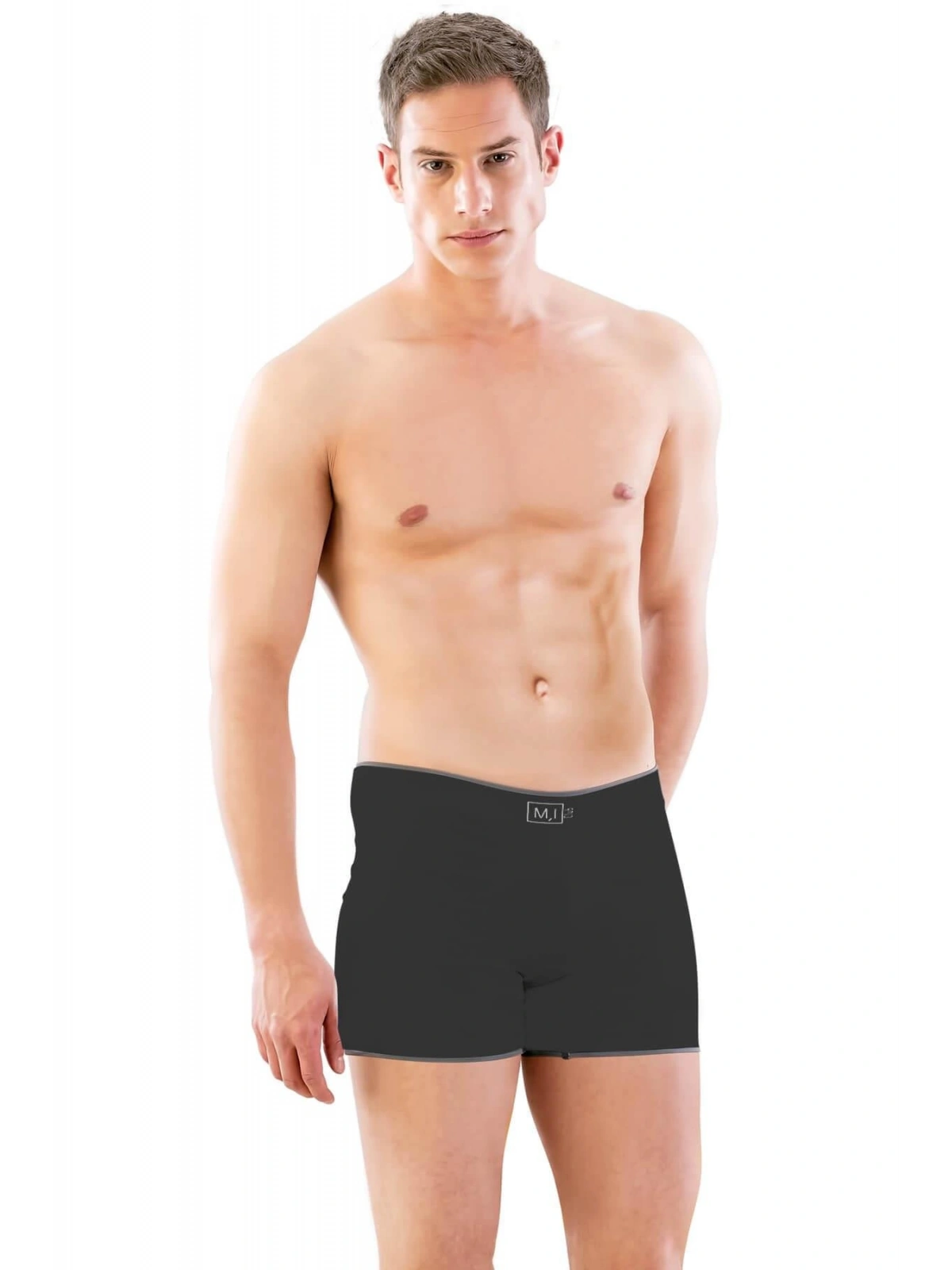 Seraviax Siyah MI Emay 2108 Seamless uzun Erkek Boxer