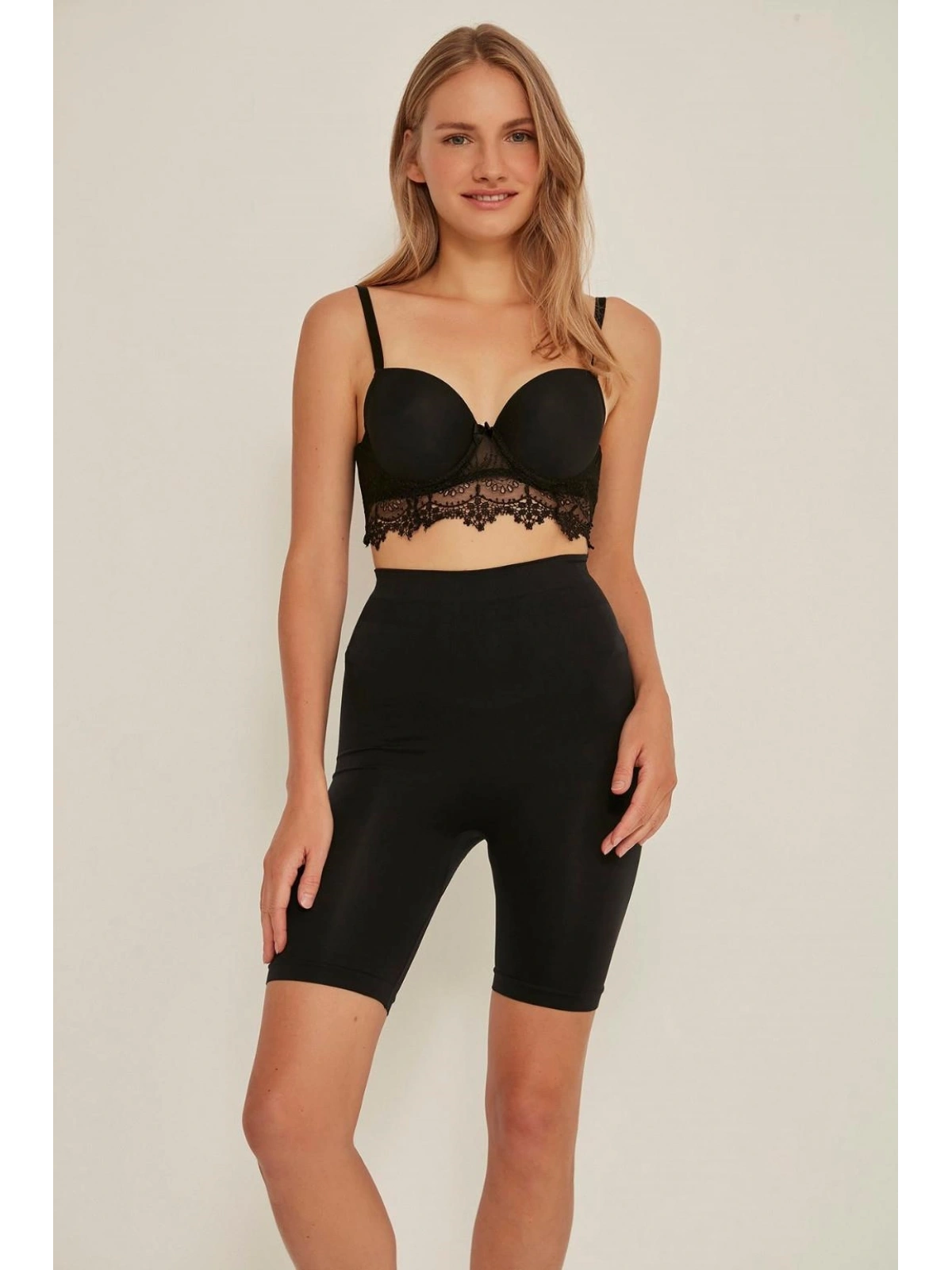 Seraviax Siyah MI Emay 3005 Soft Uzun Paçalı Boxer Korse