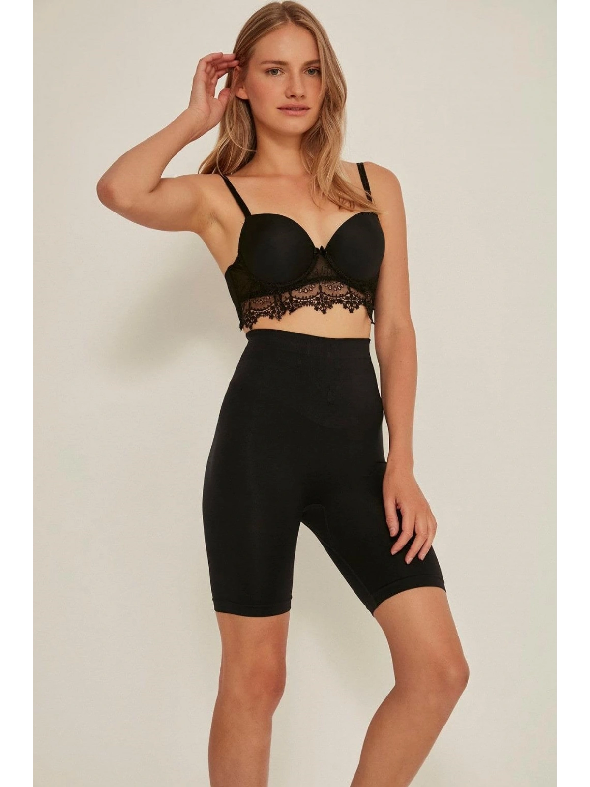 Seraviax Siyah MI Emay 3005 Soft Uzun Paçalı Boxer Korse