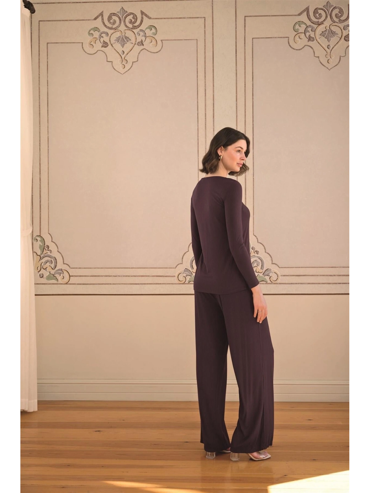 Seraviax Uzun Kollu ve Dantelli Pijama Takımı
