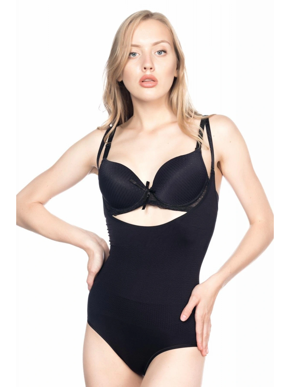 Siyah Göğsü Açık Body Korse