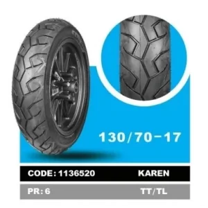 130/70/17 Yasa KAREN ( 6 PR ) Tubeless Motosiklet Dış Lastik