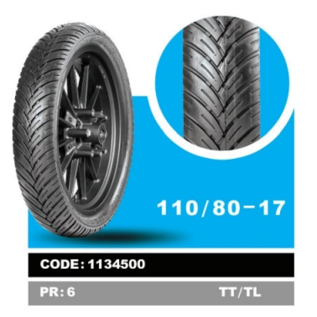 110/80/17 Tm325 6PR Tubeless Yasa Tire Dış Lastik