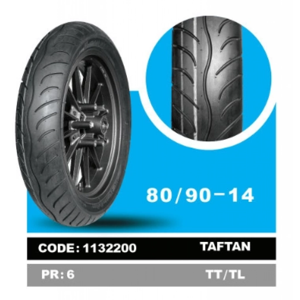 80/90/14 YASA TİRE (TAFTAN) 6PR Tubeless Dış Lastik