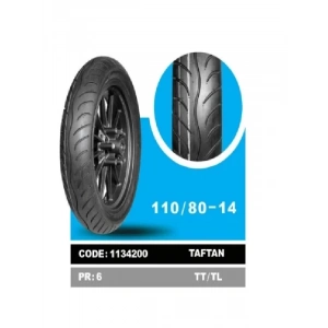110/80/14 Yasa TAFTAN ( 6 PR ) Tubeless Motosiklet Dış Lastik