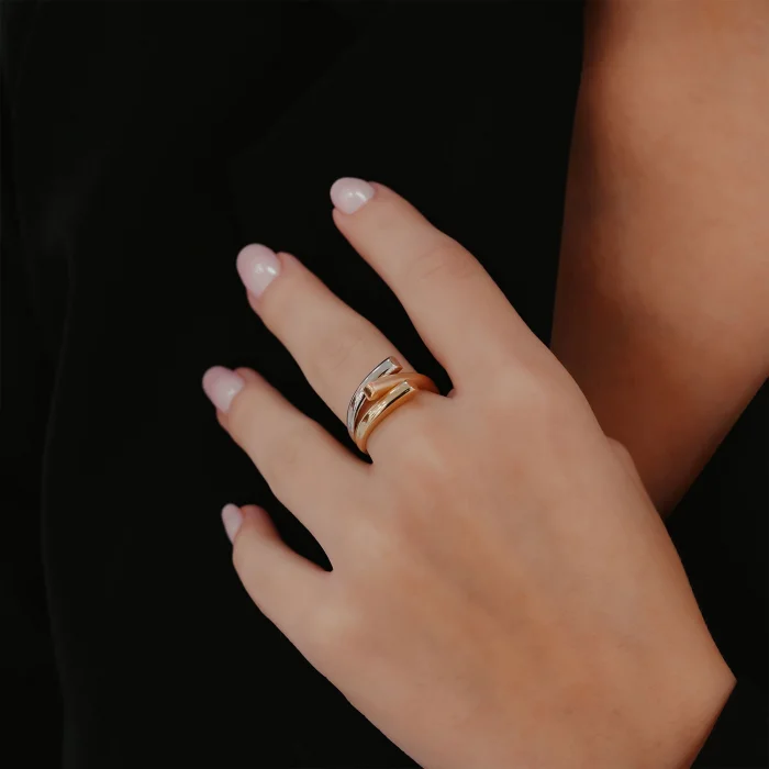 3 Renk Geometrik Altın Yüzük AAYZK0148