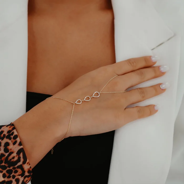 3lü Damla Taş Şahmeran Altın Bileklik AABLK098