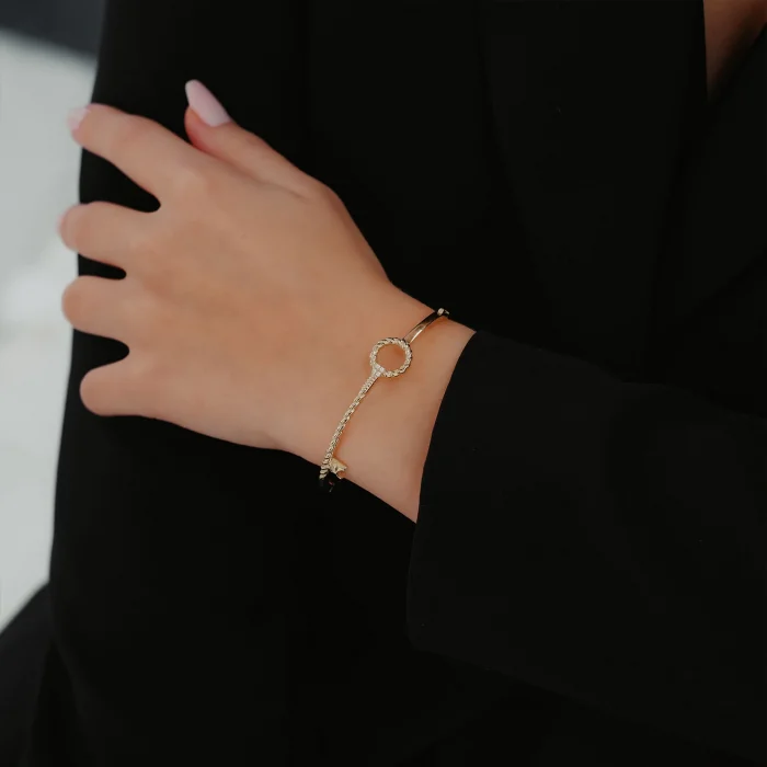 Anahtar Model Kelepçe Altın Bileklik AABLK0114