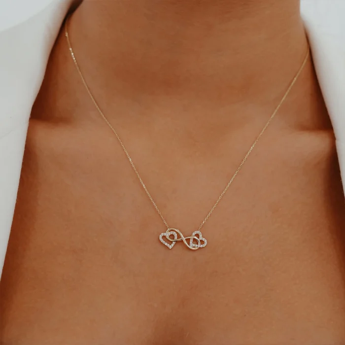 Kalpli Sonsuzluk Model Altın Kolye AAKLY0162