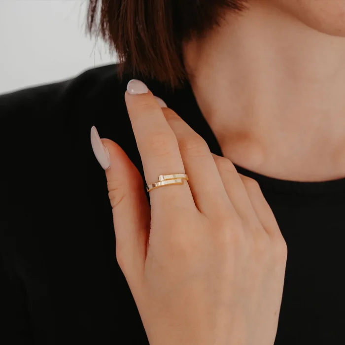 Aynalı Ajda Tasarım Altın Yüzük AAYZK027