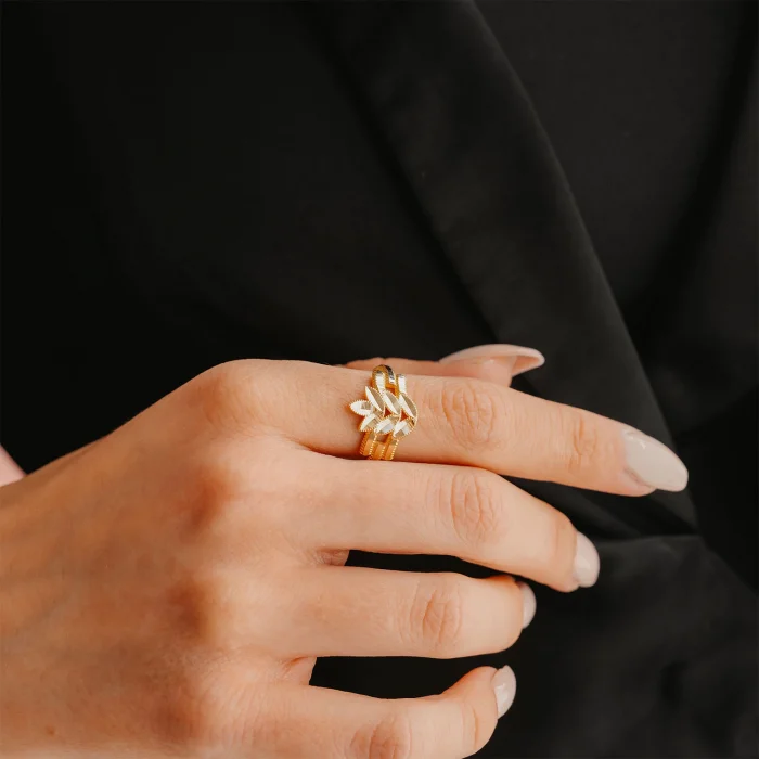 Aynalı Başak Ajda Altın Yüzük AAYZK036