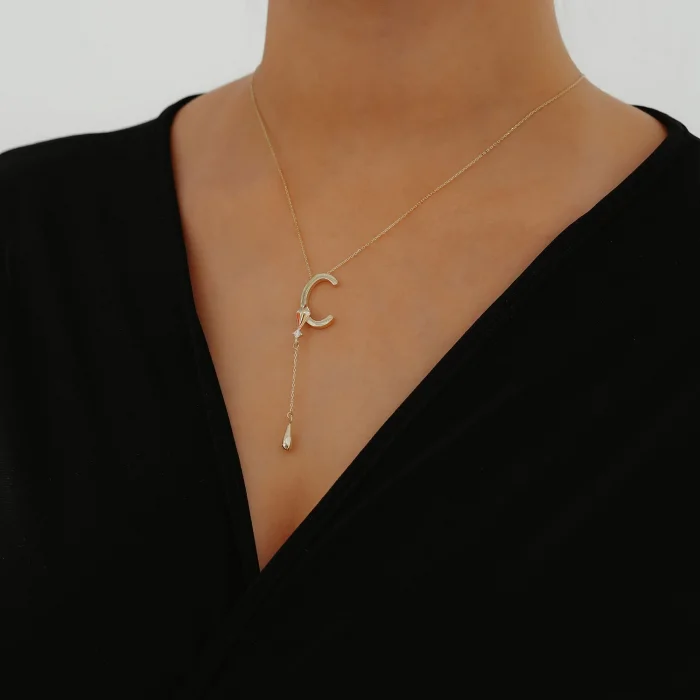 C Harfli Y Altın Kolye AAKLY0132