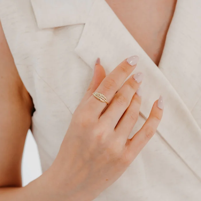 Başak Tasarımlı Altın Yüzük AAYZK035