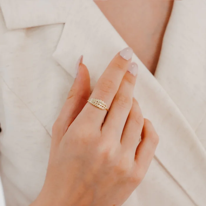 Başak Tasarımlı Altın Yüzük AAYZK035