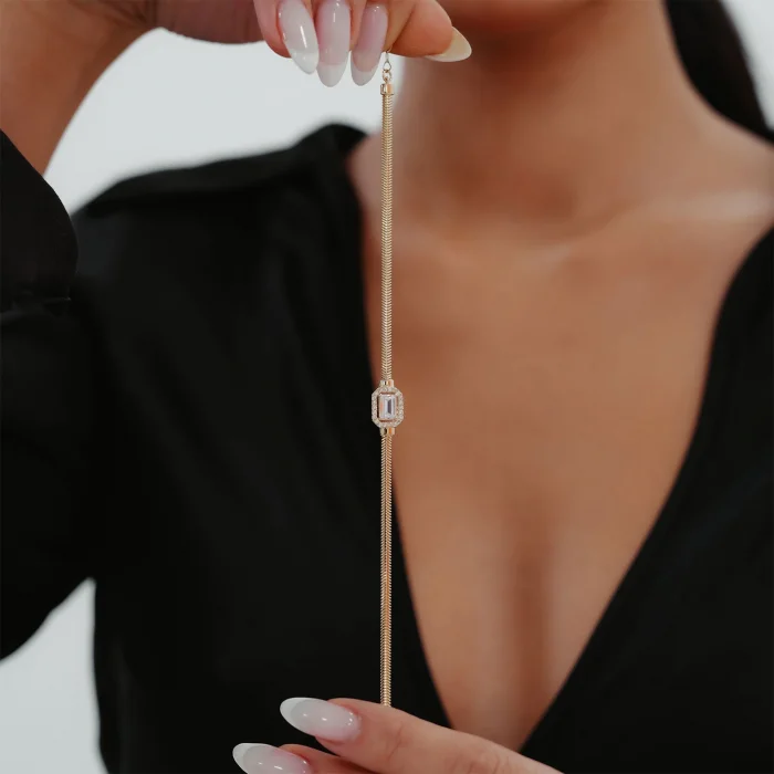 Balık Sırtı Baget Altın Bileklik AABLK021