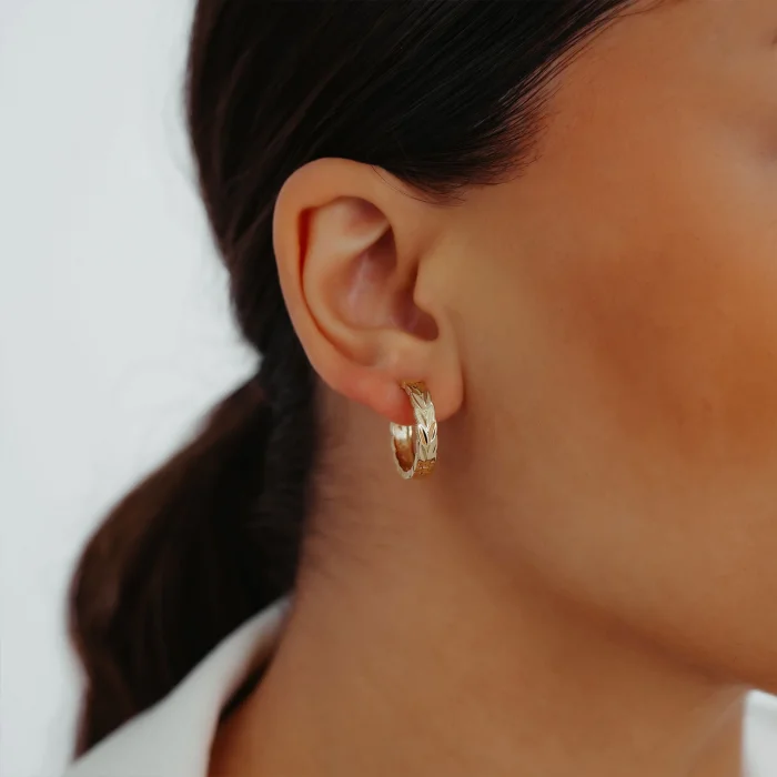 Başak Desen Altın Küpe AAKPE086