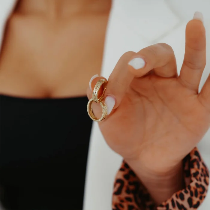 Başak Desen Altın Küpe AAKPE086